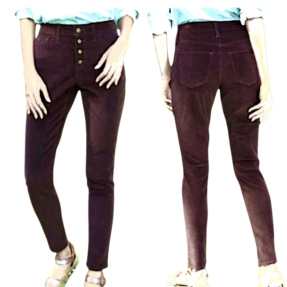 Universal Thread Burgandy HR Skinny Cords